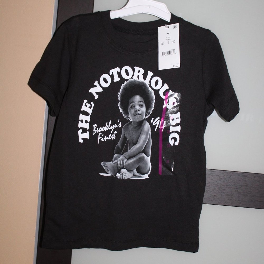 The Notorious B.I.G. Toddler Kids Black T-Shirt Size 3T - NWT